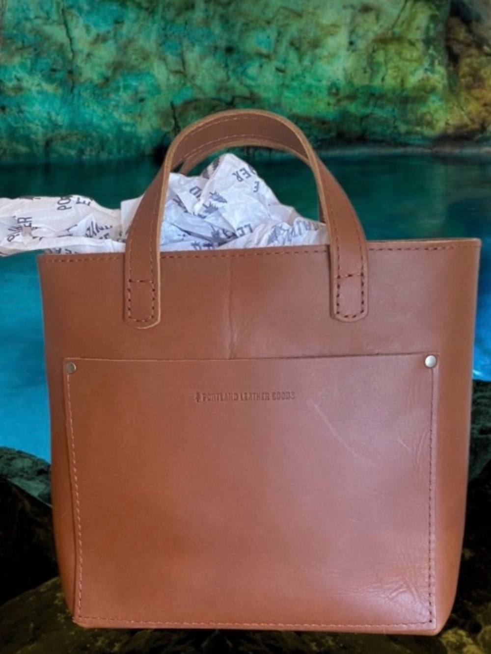 PORTLAND LEATHER COMPANY MINI ZIP TOP CROSSBODY IN HONEY
